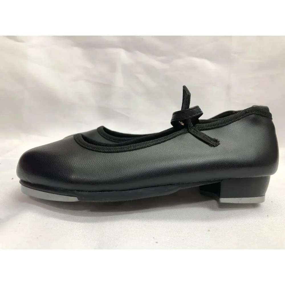 Pre-Owned Dance Tap Shoes DanzNMotion 711 Child 11M Black Mary Jane Buckle